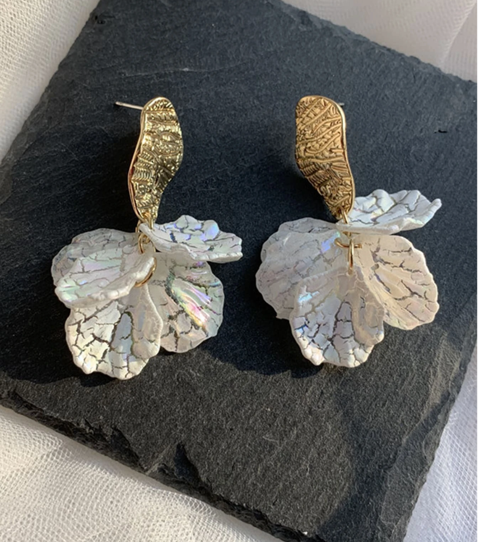 Petal drop earrings